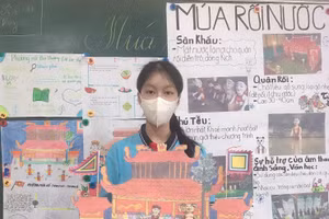 Học sinh Trường THCS Duy Tân (Hải Dương) tìm hiểu về nghệ thuật múa rối nước của Hải Dương.