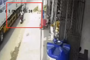 Video: Cố vượt xe container, người phụ nữ bất ngờ bị cuốn vào gầm