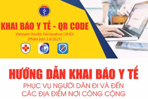 Bộ Y tế hướng dẫn khai báo y tế - QR Code. Nguồn: Sở Y tế Hà Nội.