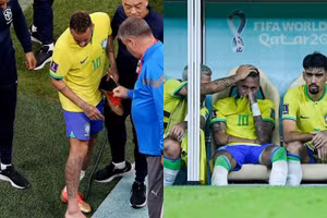 Neymar gặp chấn thương trong chiến thắng trước Serbia.