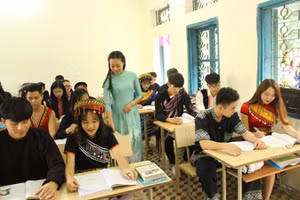 Một giờ học tại Trường Dự bị đại học dân tộc Trung ương. Ảnh minh họa/internet.