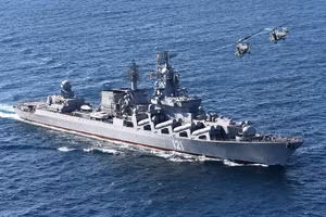 Tàu tuần dương Moskva. (Ảnh: TASS)