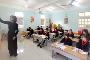 Một tiết học của học sinh huyện Văn Quan, Lạng Sơn. Ảnh: NT