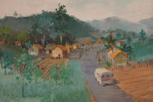 Làng Hà Nội trên vùng kinh tế Lâm Đồng của Phạm Đức Phong - Sơn dầu - 1978.