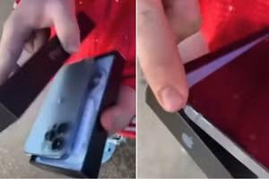 Clip: Cái kết cay đắng khi "đập hộp" iPhone 13 giữa phố