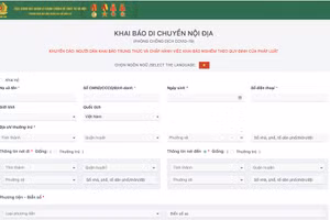 Hà Nội triển khai phần mềm khai báo COVID-19 tại các chốt kiểm soát phòng, chống dịch. Ảnh: Chụp màn hình