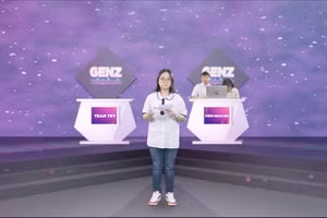 Thí sinh đội Team Try trong phần thi tại Vòng chung kết gen Z -Thế hệ dẫn đầu.