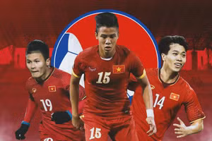 Công Phượng, Quang Hải và Ngọc Hải đều đá chính (Ảnh: Bola).