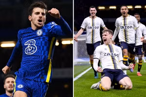 Mason Mount đưa Chelsea vươn lên dẫn trước nhưng Branthwaite gỡ hoà cho Everton.