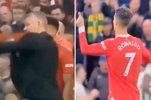 Hành động của Ronaldo được cho là mỉa mai HLV Ole.