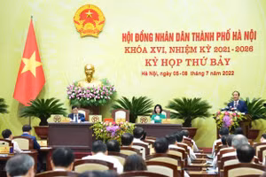 Quang cảnh Kỳ họp thứ 7, HĐND TP Hà Nội khóa XVI.