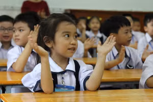 Học sinh lớp 1 tại TP.HCM trong ngày tựu trường năm học 2020-2021. Ảnh minh hoạ: Tuấn Anh