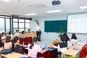 Một phòng học của Trường ĐH Thương mại. Ảnh: NTCC