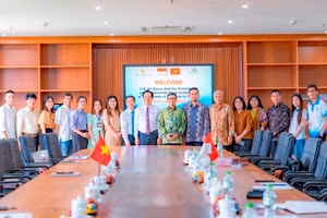 Quang cảnh buổi làm việc giữa đoàn Đại sứ Indonesia tại Việt Nam với Trường ĐH Kiên Giang.