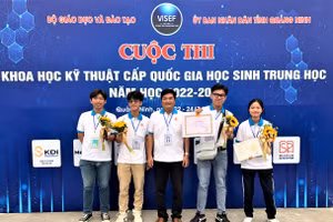 4 học sinh tỉnh Sóc Trăng đạt giải tại Cuộc thi KHKT cấp quốc gia học sinh trung học năm học 2022 - 2023.