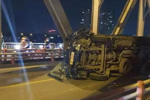 Hiện trường vụ tai nạn giao thông.