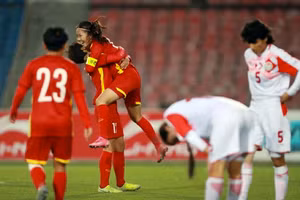 Tuyển nữ Việt Nam thắng tưng bừng Tajikista giành quyền dự VCK Asian Cup nữ 2022.