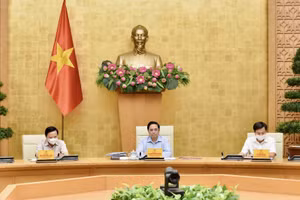 Thủ tướng Phạm Minh Chính, Trưởng Ban Chỉ đạo quốc gia phòng chống dịch COVID-19 chủ trì cuộc họp trực tuyến toàn quốc của Ban Chỉ đạo với các địa phương. Ảnh: VGP/Nhật Bắc.