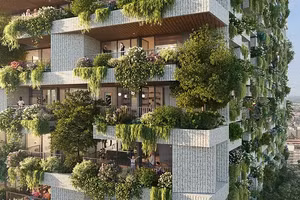 300 cây cao và 10.000 cây bụi đang được thêm vào "khu rừng thẳng đứng" mới nhất của châu Âu ở Utrecht. (Ảnh: Stefano Boeri Architetti)