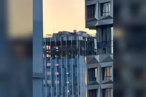 Tòa nhà bị tấn công ở Moscow.