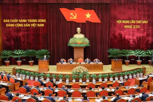 Hội nghị lần thứ sáu Ban Chấp hành Trung ương Đảng khoá XIII khai mạc sáng ngày 3/10/2022 tại Thủ đô Hà Nội - Ảnh: VGP/Nhật Bắc