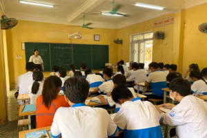 Giờ học tại Trường THPT Trần Quang Khải (Khoái Châu, Hưng Yên)