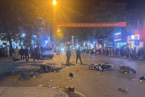 Hiện trường vụ tai nạn.