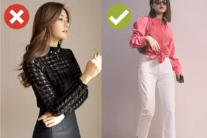 Kiểu áo ren đen không giúp chị em trở nên sang chảnh mà còn già đi trông thấy.
