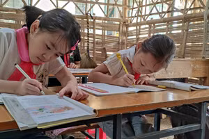 HS tiểu học ở khu lẻ bản Phé, xã Phú Xuân (Quan Hóa, Thanh Hóa).