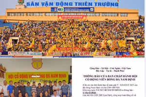 Trang Fanpage Nam Dinh Football Club phát đi thông báo giải thể Hội Cổ động viên bóng đá Nam Định.