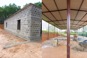 Một số công trình nhà cửa, hàng quán được gấp rút xây dựng tại các khu đất rừng ở huyện Vĩnh Linh.