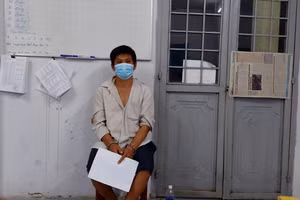 Đối tượng Lê Văn Nhân tại cơ quan điều tra.