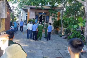 Hiện trường vụ án mạng nghiêm trọng. Ảnh: Đại Thắng.
