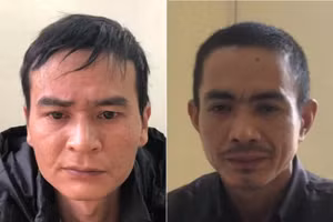 2 đối tượng Nguyễn Xuân Trung (trái) và Nguyễn Văn Quân.