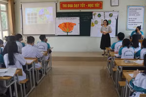 Cô trò trường THPT Lương Ngọc Quyến (TP Thái Nguyên) hào hứng với giờ Sinh học bằng Tiếng Anh