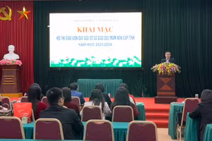 Ông Phạm Khương Duy – Phó Giám đốc sở GD&ĐT Vĩnh Phúc phát biểu khai mạc hội thi.