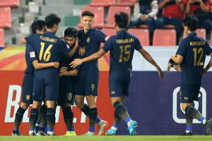 U23 Thái Lan vui mừng khi có vé vào vòng chung kết U23 châu Á.
