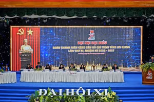 Đoàn chủ tịch Đại hội đại biểu Đoàn TNCS Hồ Chí Minh tỉnh An Giang khóa XI, nhiệm kỳ 2022 - 2027.