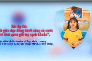 Giáo viên và học sinh Trường Tiểu học Tân Kiều 1 tham gia và đạt giải Nhất cuộc thi.