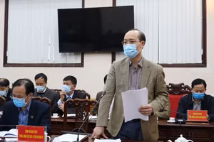 Ông Đặng Ngọc Huy - Giám đốc Sở Y tế Thái Nguyên báo cáo nhanh tình hình diễn biến dịch Covid-19.