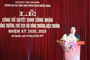 GS.TS Phạm Hồng Quang, Giám đốc ĐH Thái Nguyên phát biểu tại chương trình 