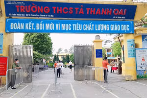 Trường THCS Tả Thanh Oai, Thanh Trì, Hà Nội. Ảnh: ITN.