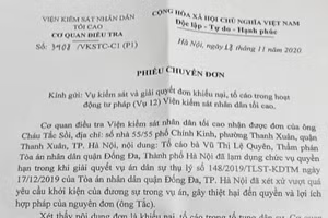 Tố lên Viện trưởng Viện Kiểm sát NDTC vì không đồng tình với phán quyết của tòa