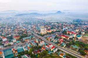 Thị trấn Cầu Giát của huyện Quỳnh Lưu. Ảnh: Nhật Thanh, Báo Nghệ An.