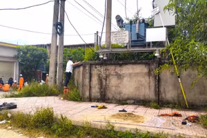 Khu vực trạm biến áp nơi xảy ra vụ tai nạn.
