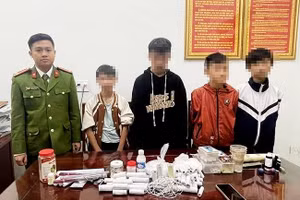 Một số vật liệu tiền chất gây cháy nổ bị cơ quan chức năng thu giữ.