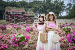 Không gian với màu chủ đạo là tím hồng thu hút rất nhiều bạn trẻ.