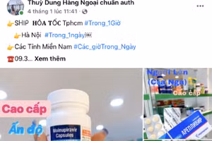 Một tài khoản rao bán thuốc trị Covid-19. Ảnh chụp màn hình.
