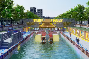 Mô hình 3D đề án cải tạo sông Tô Lịch thành "Công viên Lịch sử - văn hóa - tâm linh Tô Lịch".