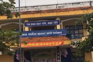 Khuôn viên trường Tiểu học Mỹ Đông.